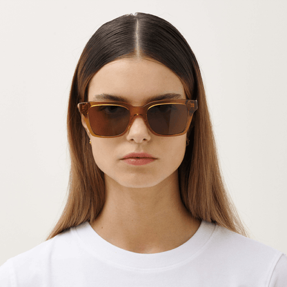 DEAN Rectangular Brown Coffee Sunglasses by Messy Weekend