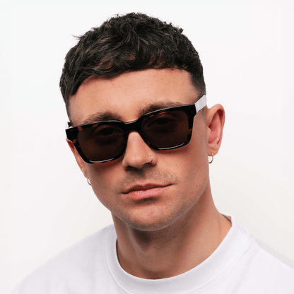 DEAN Rectangular Brown Tortoise Sunglasses by Messy Weekend
