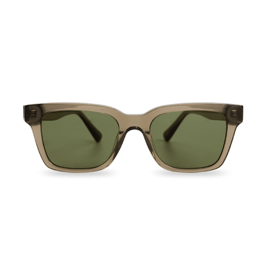 DEAN Rectangular Bottle Green Sunglasses by Messy Weekend