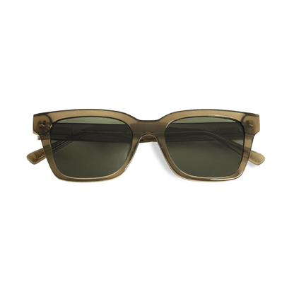 DEAN Rectangular Bottle Green Sunglasses by Messy Weekend