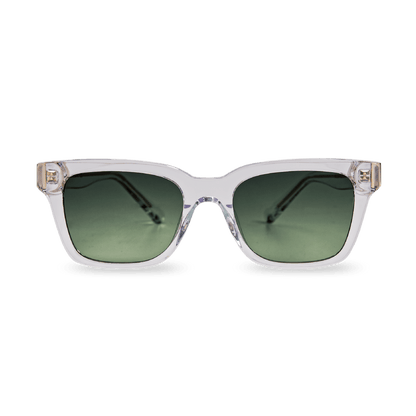 DEAN Rectangular Crystal Green Sunglasses by Messy Weekend