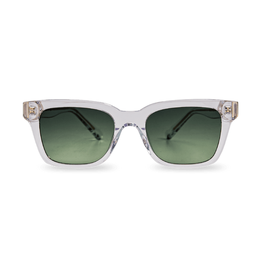 DEAN Rectangular Crystal Green Sunglasses by Messy Weekend