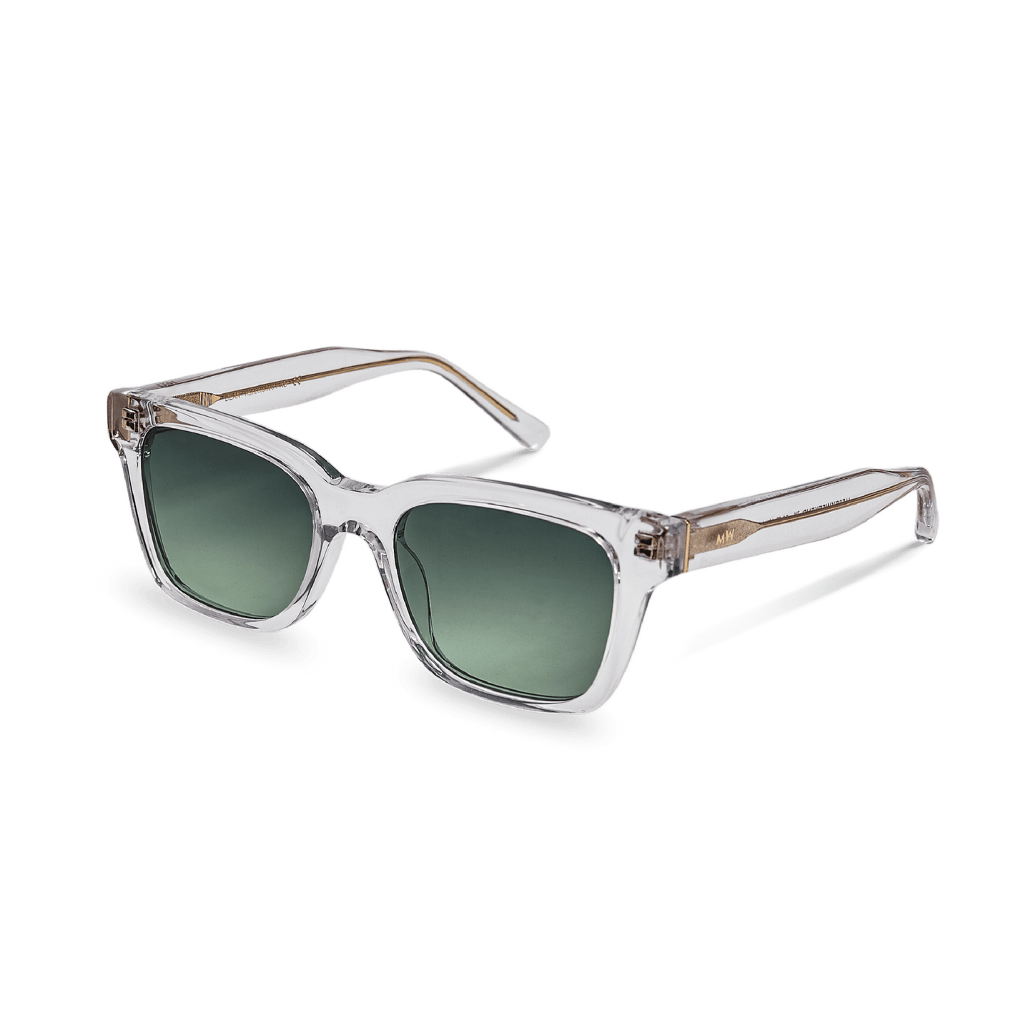 DEAN Rectangular Crystal Green Sunglasses by Messy Weekend