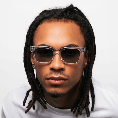 DEAN Rectangular Crystal Green Sunglasses by Messy Weekend