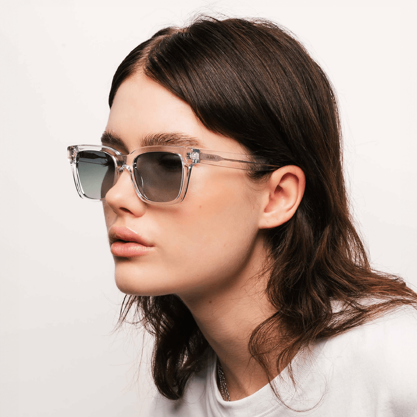 DEAN Rectangular Crystal Green Sunglasses by Messy Weekend