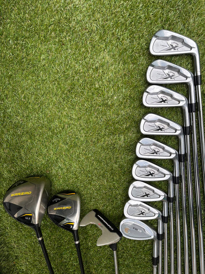 Callaway X Forged Irons, Callaway Warbird Woods, Cleveland CG16 Wedge & TaylorMade Cart Bag