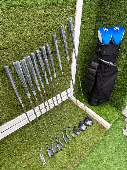 Unused and Boxed Dyna-Tech “Tech Force” Full Golf Set (5–SW) + Driver, 3 Wood, Hybrid + Bag