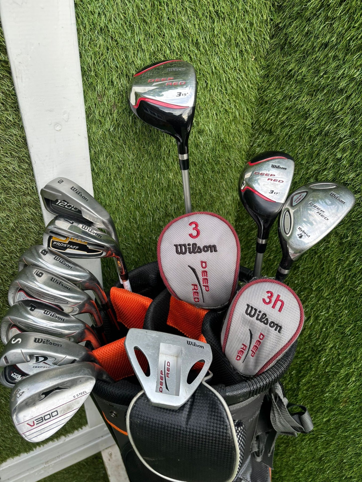 Wilson Deep Red Woods + ProStaff Irons + Cobra Stand Bag – 11 Club Golf Set