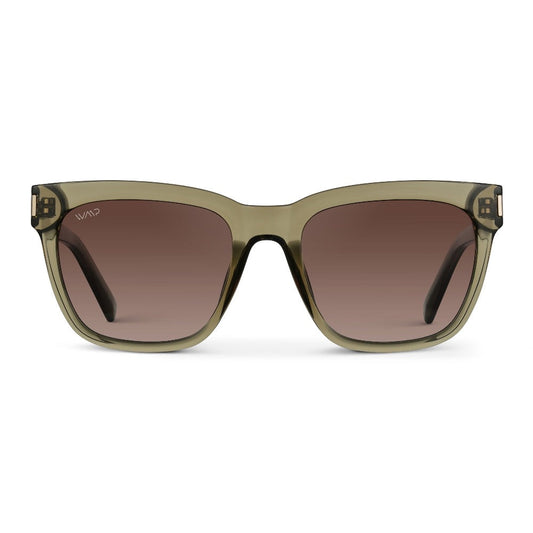 DAKOTA Thick Framed Women's Sunglasses in Crystal Moss Green by WMP Eyewear UK