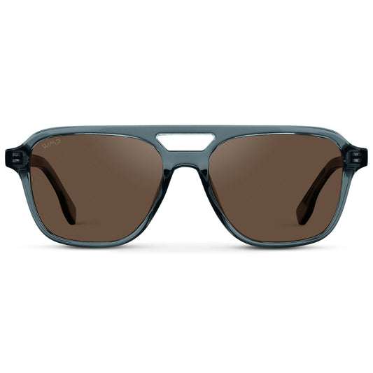 DEAN Polarised Oversized Aviator Sunglasses in Crystal Stone Blue by WMP Eyewear