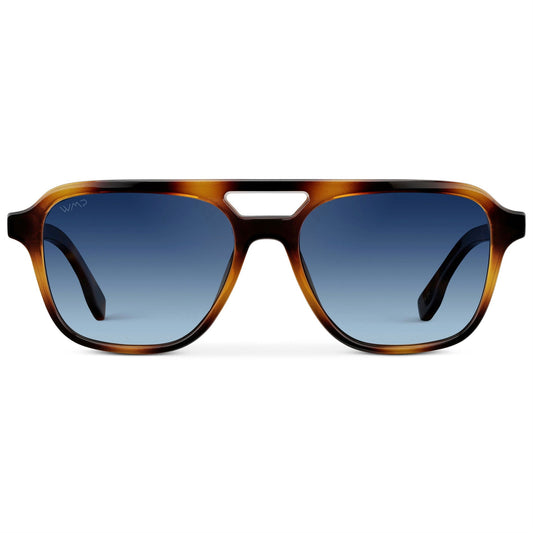 DEAN Polarised Oversized Aviator Sunglasses in Whiskey Brown Tort by WMP Eyewear
