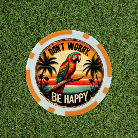 Dont Worry Be Happy Multi Colour Poker Chip