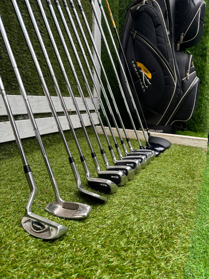 RAM Laser Hybrid Iron Set with GX7 Driver Wood, Steelhead Plus Woods & Powakaddy Bag