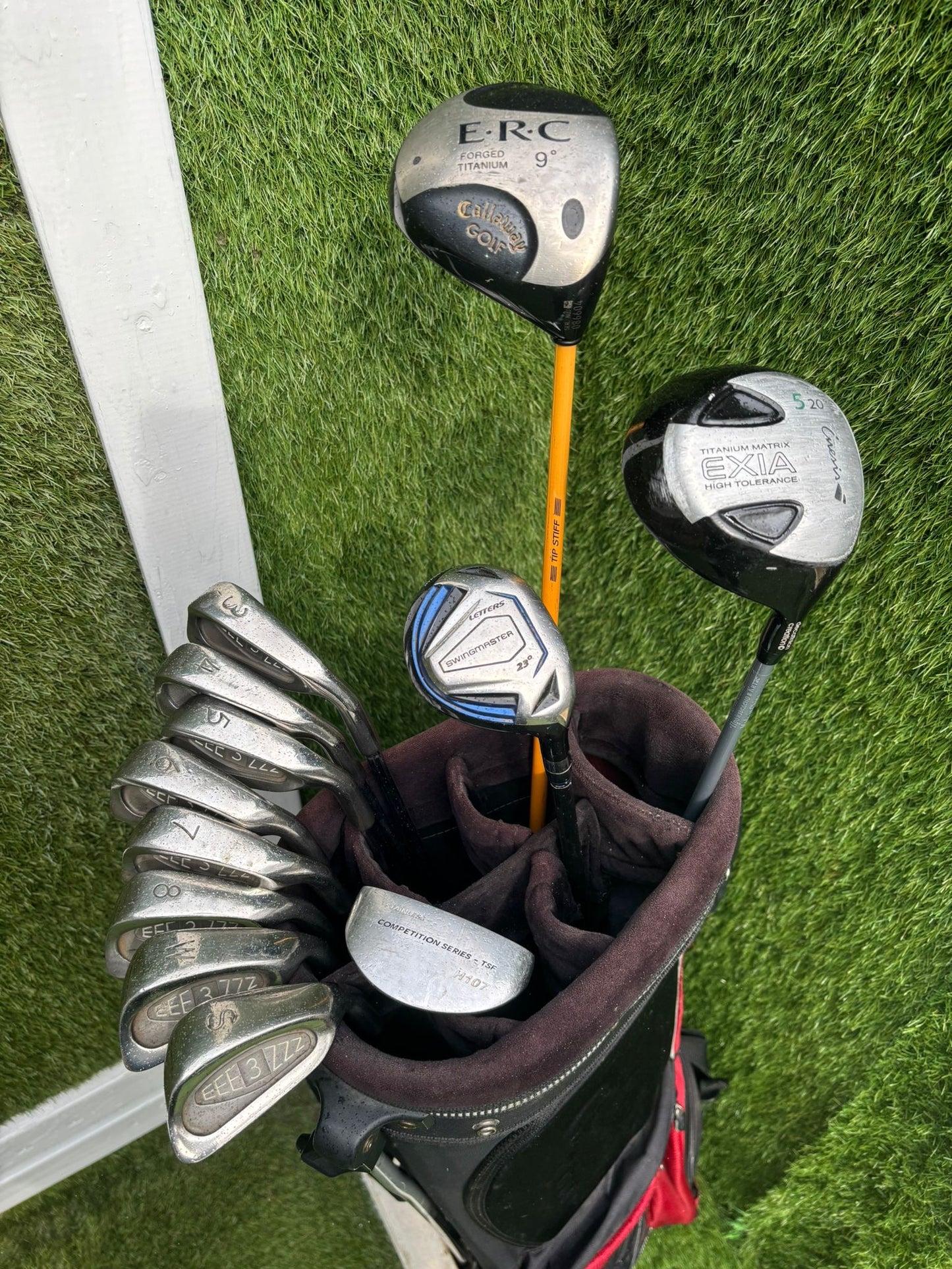 Golf Set – EEE 3ZZZ Irons + Callaway ERC Driver + Hybrid + 5 Wood + Callaway Stand Bag