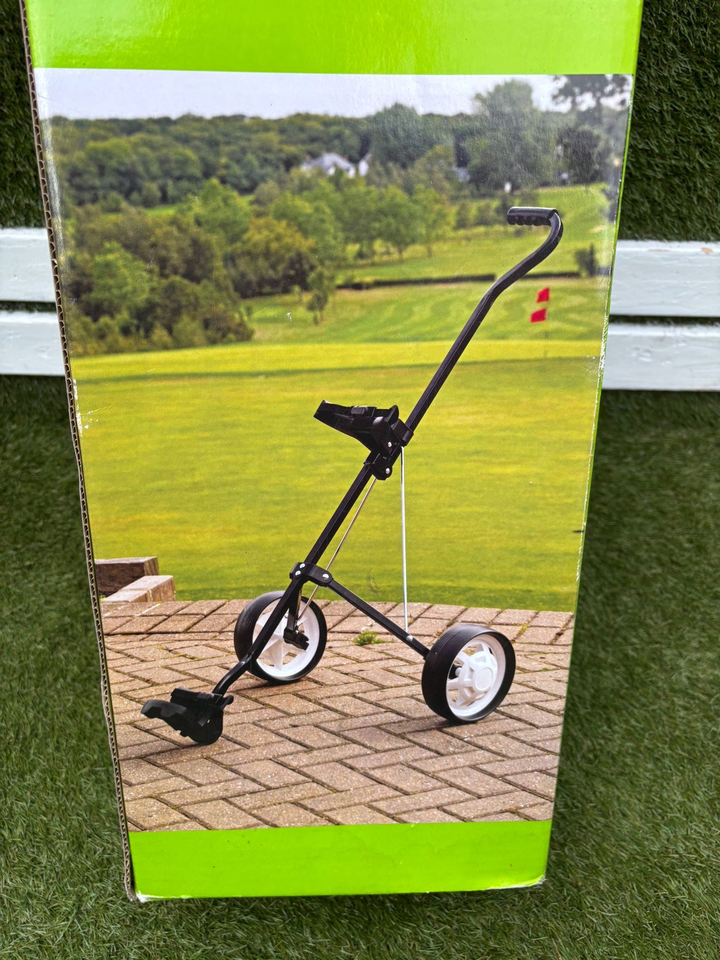 Lightweight Steel 2-Wheel Golf Push Trolley, Foldable