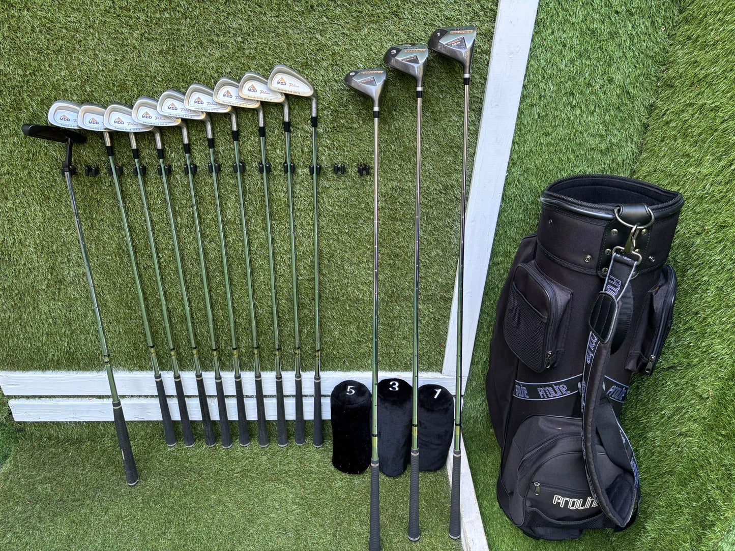 MDD Plus Full Golf Set 3–SW + Oversize Woods + New Proline Cart Bag