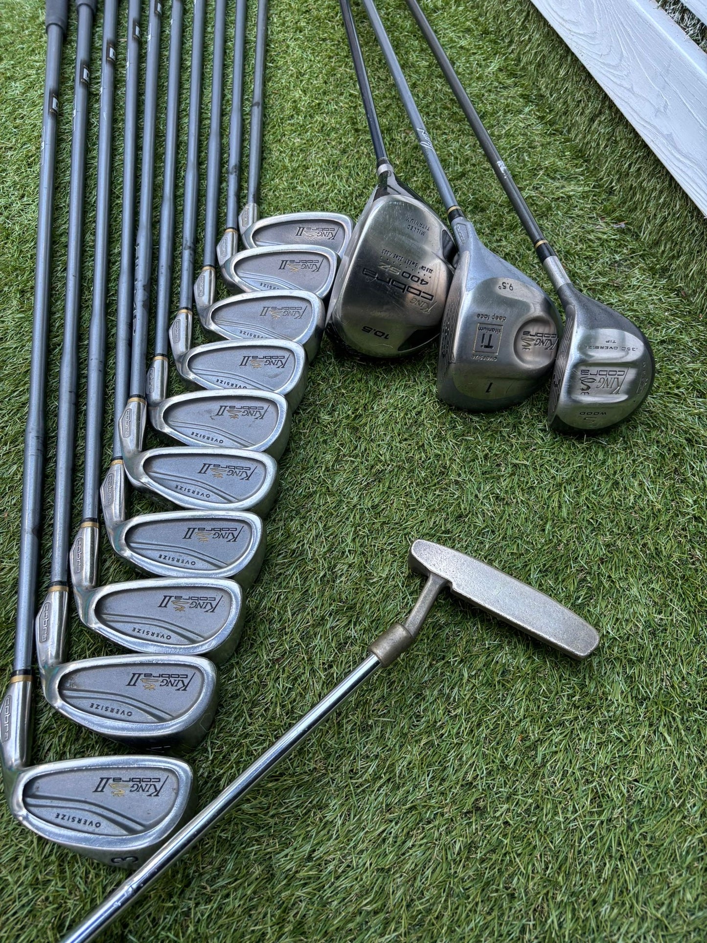 King Cobra II Oversize Irons (3–SW) + Cobra Woods + Ping Anser Putter + Nike Golf Bag Free P&P