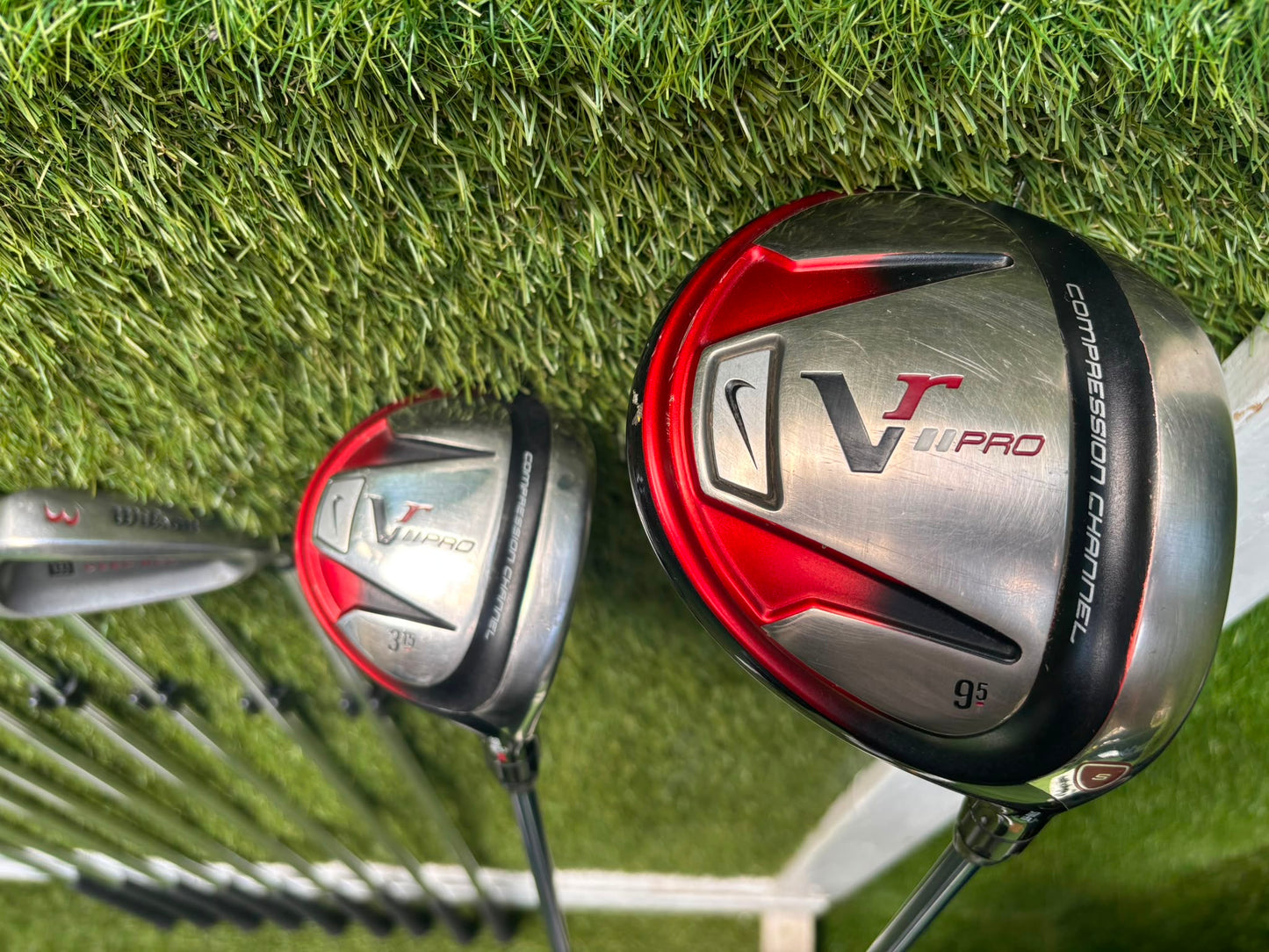 Wilson Deep Red Irons, Nike VR II Pro Woods, Brand New Putter & Wilson Cart Bag
