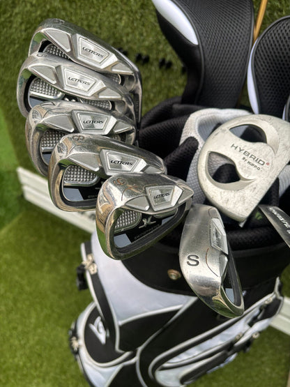 John Letters Swingmaster Irons + Dunlop Tour Woods + Hippo Putter + Dunlop Cart Bag – 11 Clubs