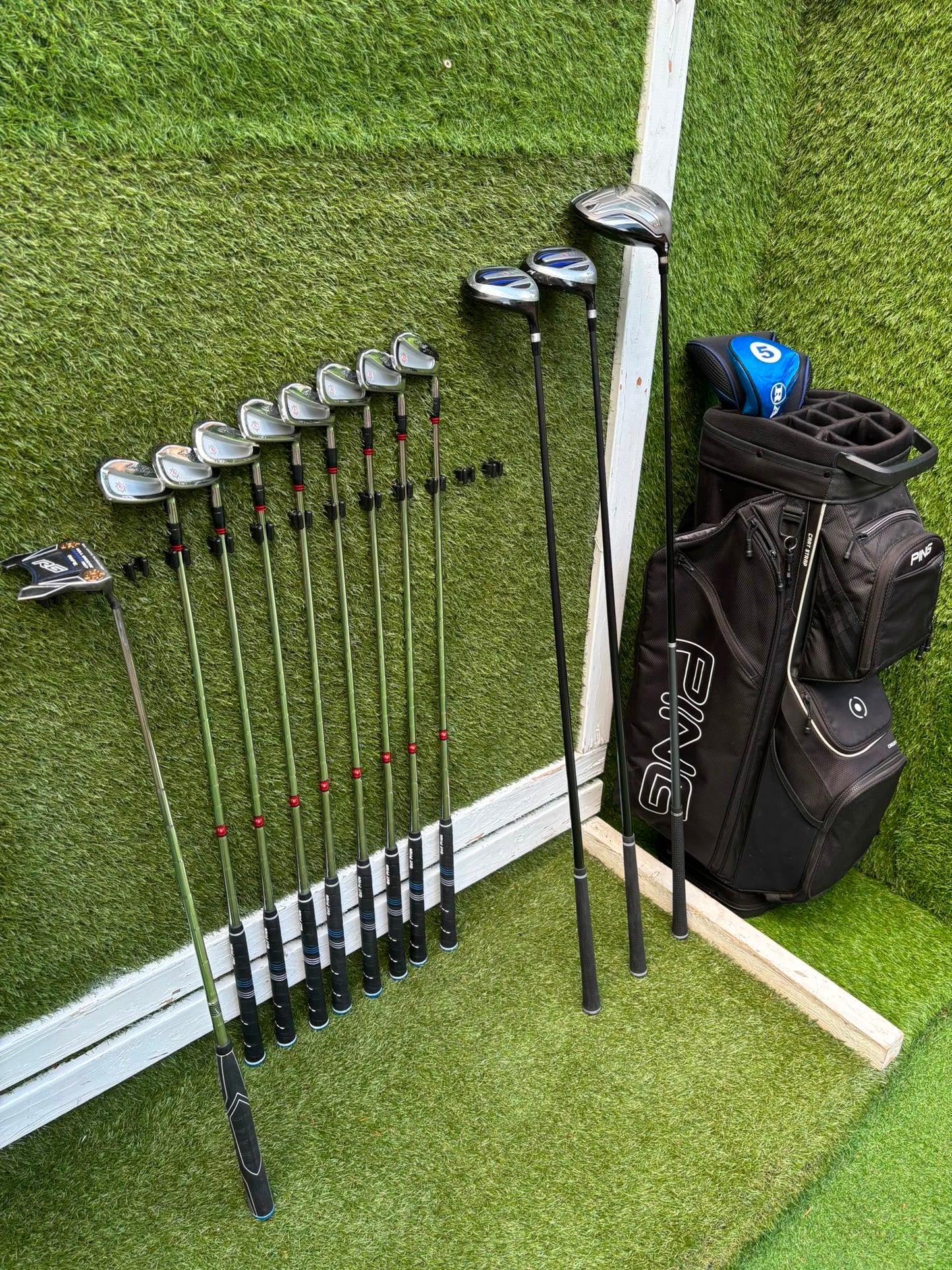 Ben Hogan Apex Edge Pro Forged Golf Set | Cobra FLY-XL Driver | Rife RG7 Putter | PING Traverse Cart Bag