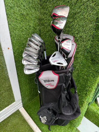 Wilson Deep Red Full Matching Golf Set (5–SW) with Titleist Stand Bag