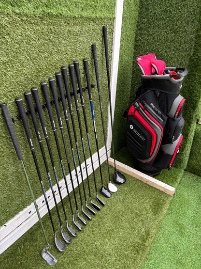 John Letters Trilogy T5 Graphite Iron Set + Woods & Motocaddy Bag