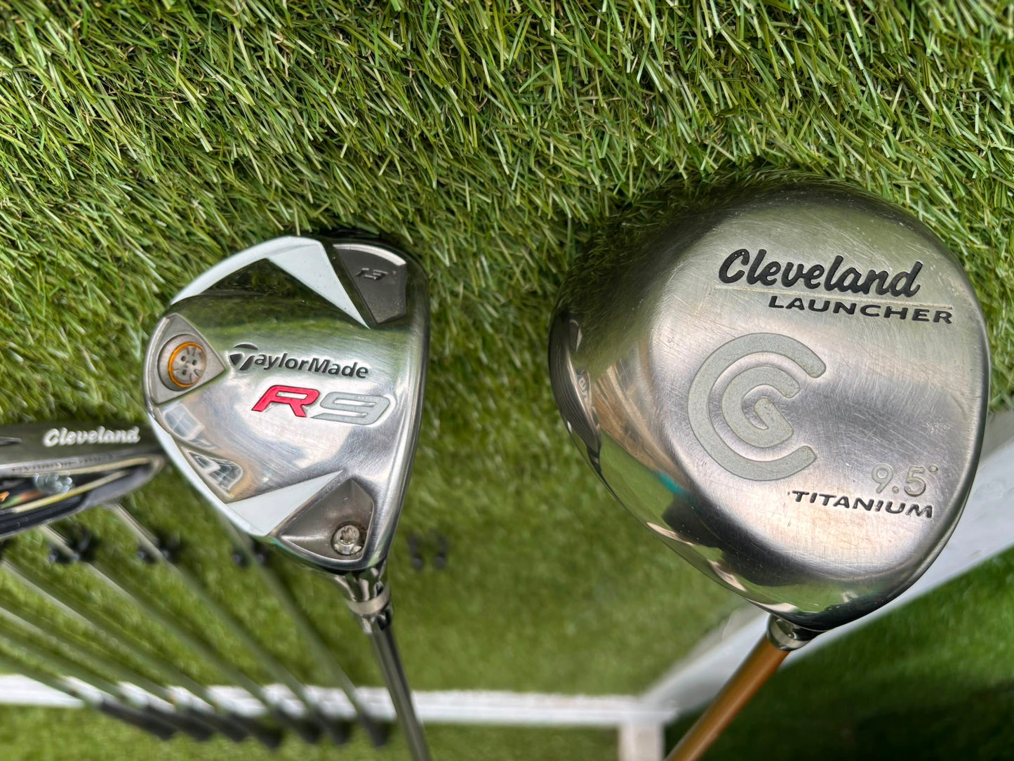 Cleveland CG7 Tour Irons, TaylorMade R9 Hybrid, Cleveland Launcher Driver & Ping Bag