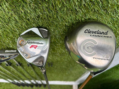 Cleveland CG7 Tour Irons, TaylorMade R9 Hybrid, Cleveland Launcher Driver & Ping Bag