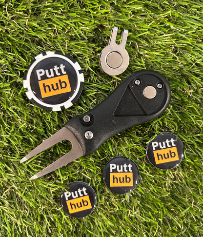 Golf plastic Pitchfork Magnetic Hat Clip With Putt Hub Markers And Poker chip