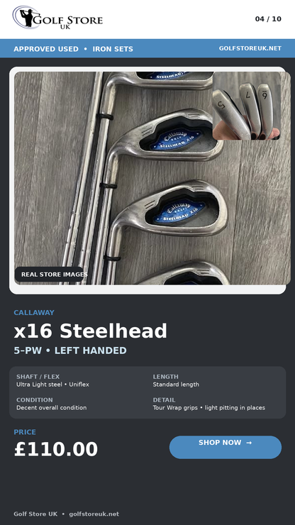 Callaway x16 Steelhead irons 5-PW - Left Handed