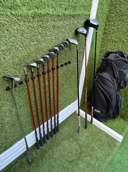Hippo XXL Iron Set + TaylorMade r7 Rescue Hybrid + Integra Driver + Izzo Stand Bag