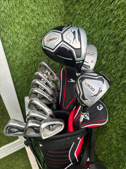 Complete 13-Club Golf Set with Hippo Irons, Slazenger Woods & Stand Bag