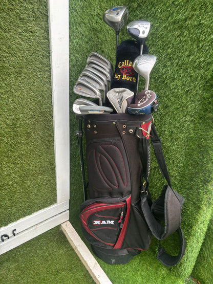 Mizuno Zephyr Irons + Callaway Big Bertha Woods + Hybrid + Wedge + Stand Bag (11 Clubs)