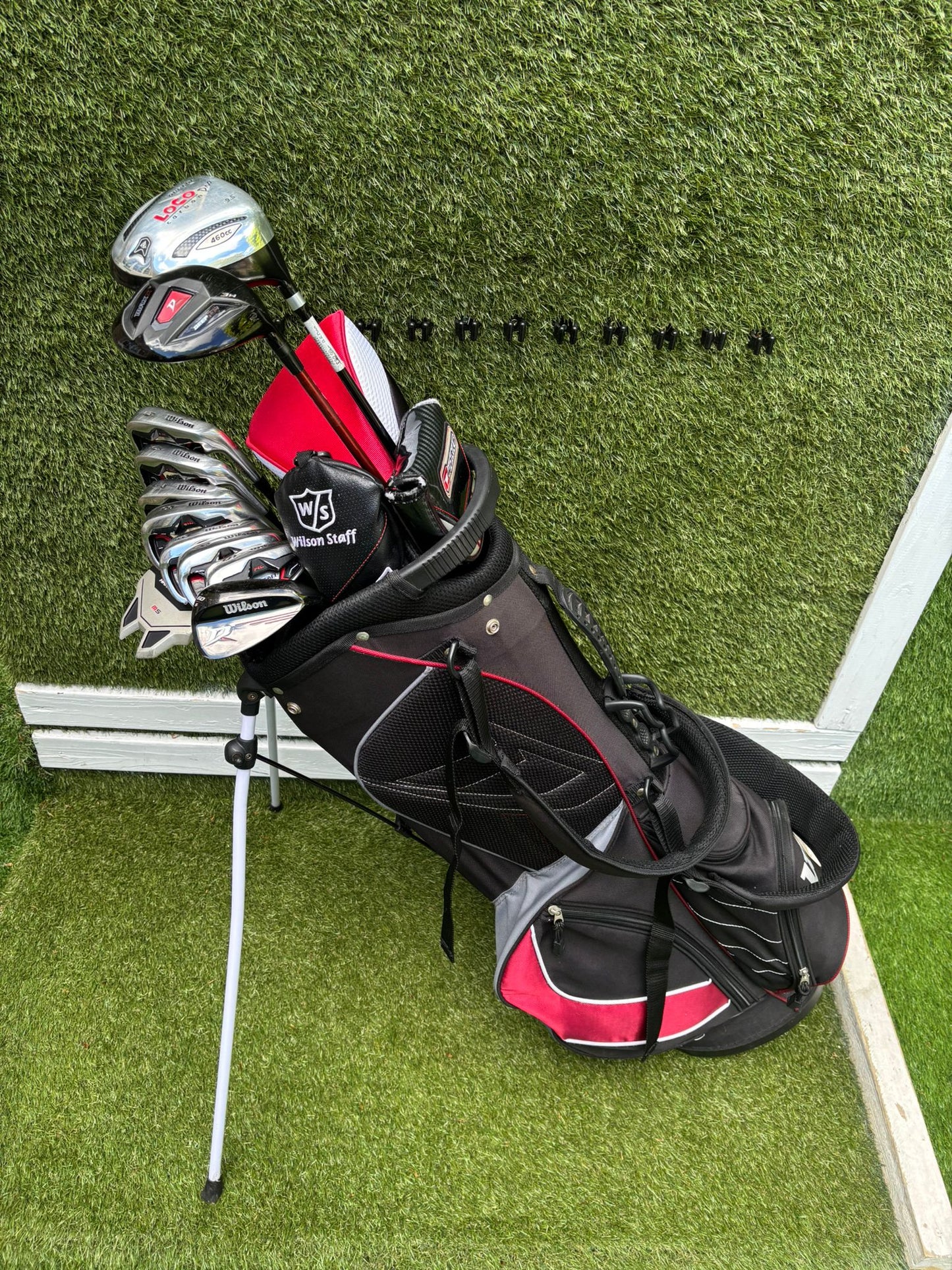 Wilson ProStaff HL Graphite Golf Set + Deep Red Woods & Wilson Deep Red Stand Bag