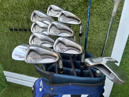 PowerBilt TPS 7.0 Irons, Cobra Driver, Slazenger 3 Wood & TaylorMade Cart Bag – Complete Golf Package