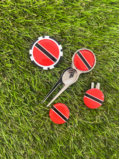 Flags of the World Traditional Pitchfork including 3 Flag markers and poker chip