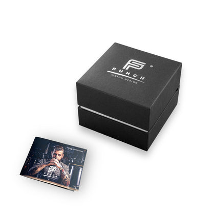 Mens Rose Gold Automatic Watch - Black Stainless Steel Strap l PUNCH