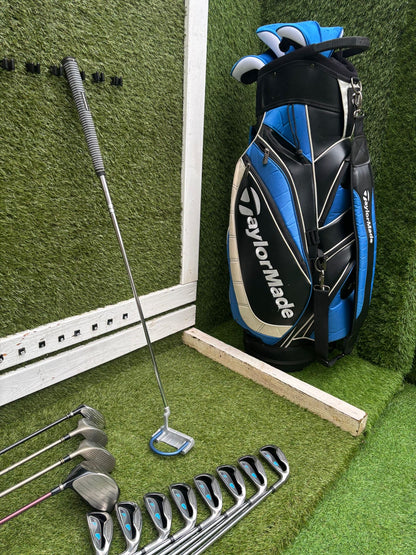 Dunlop 65i Irons + Gullwing Woods + Benross Hybrid + TaylorMade Cart Bag – 13-Club Golf Set