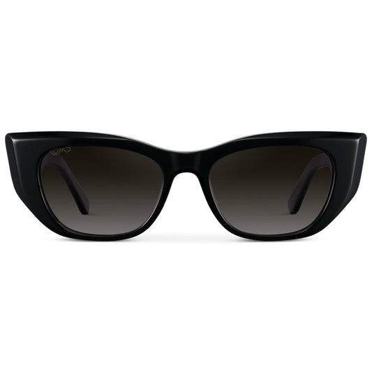 EVELYN Women's Retro Cat-Eye Sunglasses in Black by WMP Eyewear
