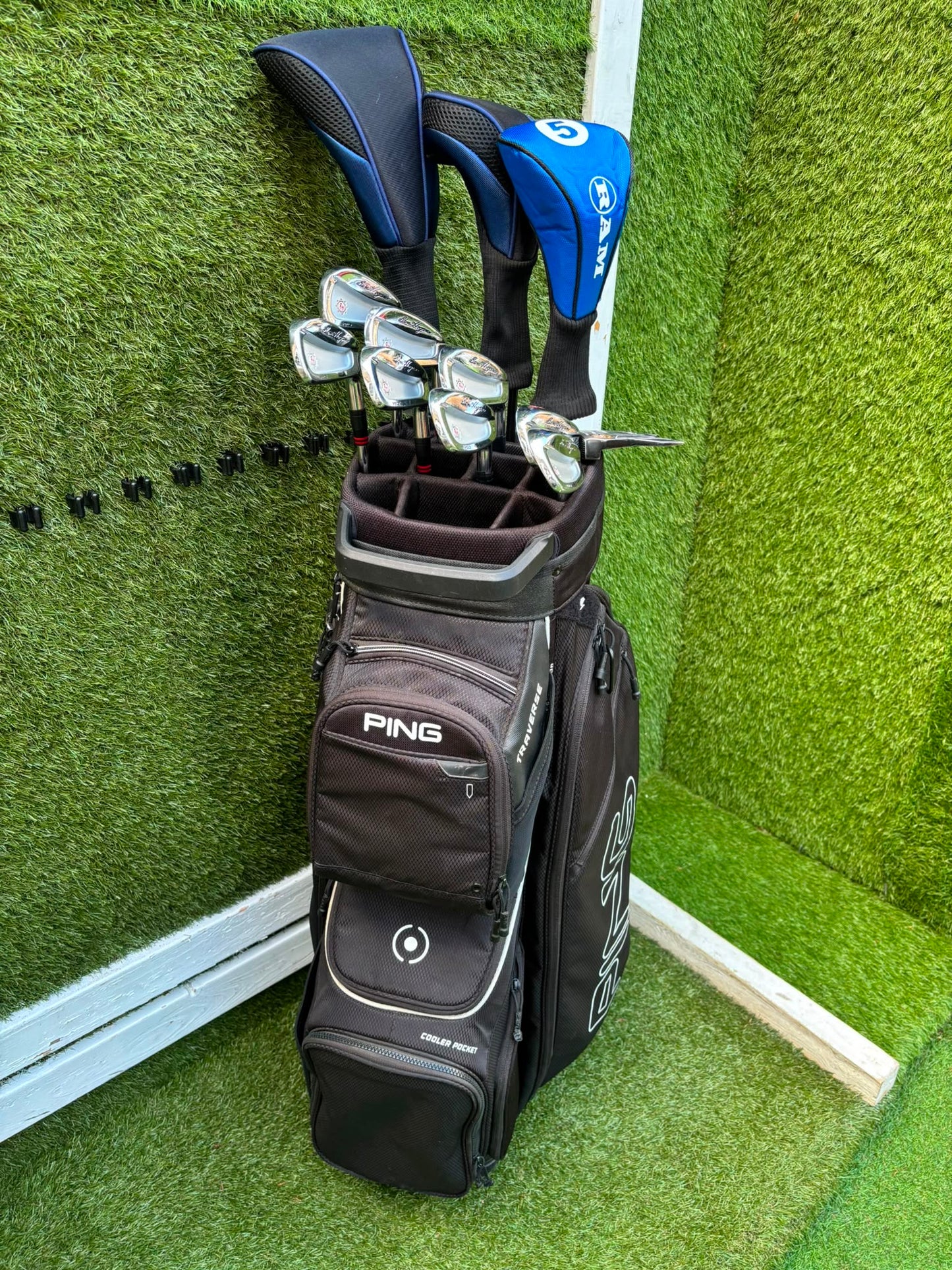 Ben Hogan Apex Edge Pro Forged Golf Set | Cobra FLY-XL Driver | Rife RG7 Putter | PING Traverse Cart Bag