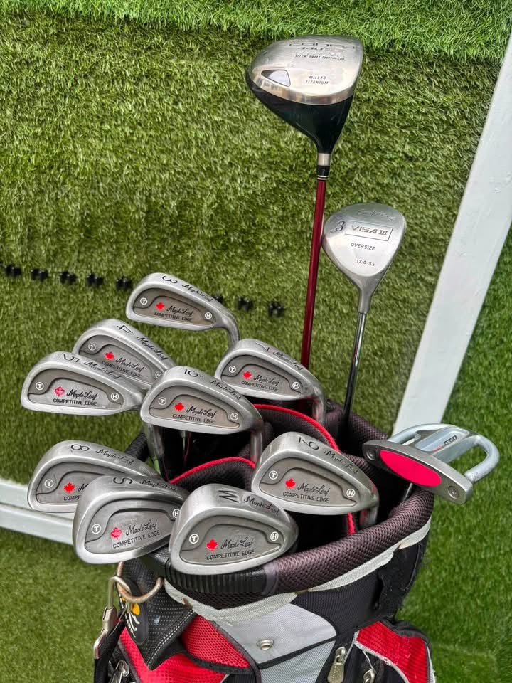 Maple Leaf Competitive Edge Irons + King Cobra Driver, 3 Wood, Zucci Putter & PowaKaddy Bag