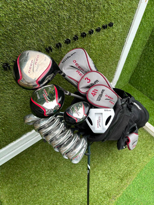 Wilson Deep Red Full Matching Golf Set (5–SW) with Titleist Stand Bag