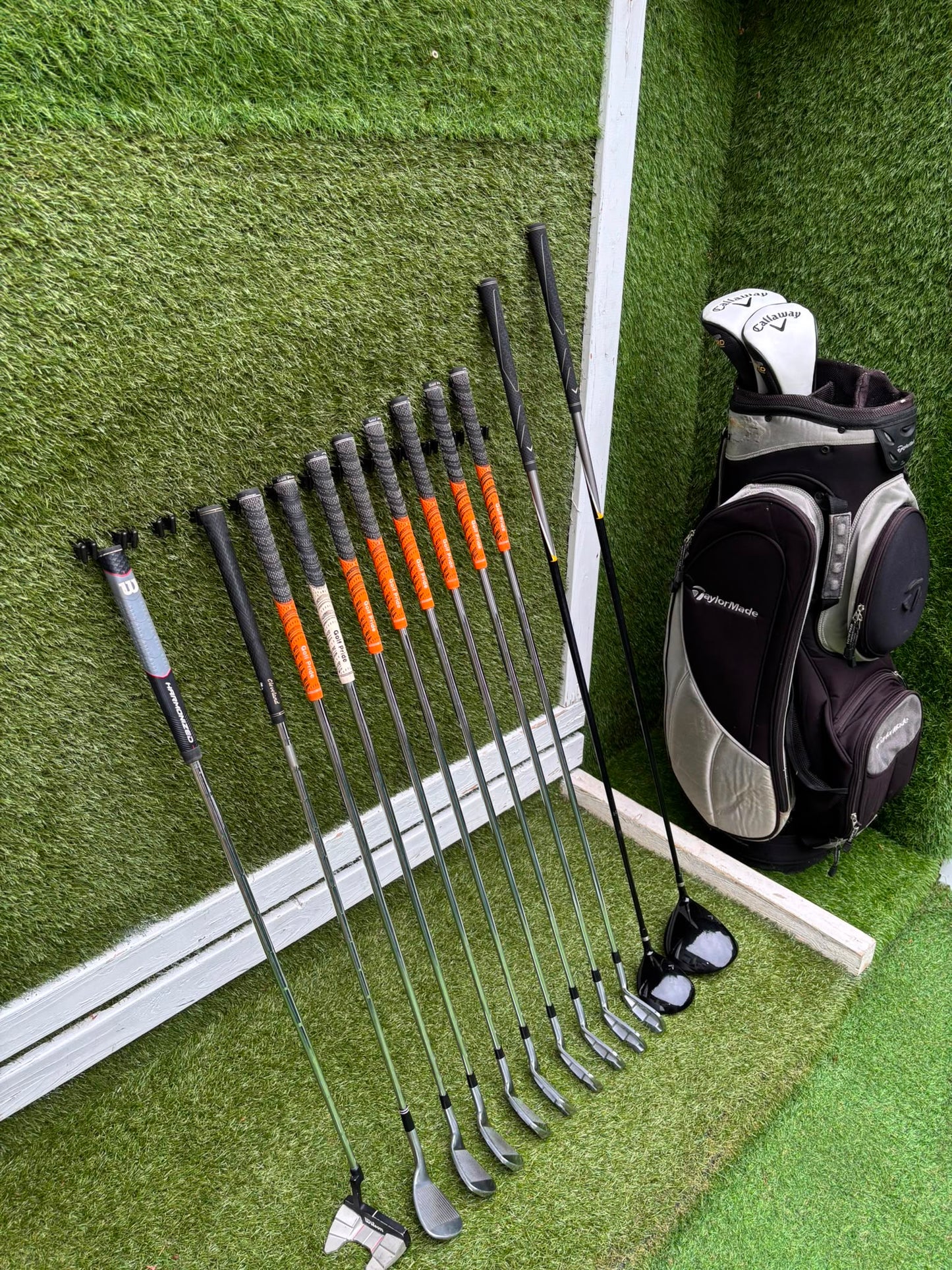 Callaway X Forged Irons, Callaway Warbird Woods, Cleveland CG16 Wedge & TaylorMade Cart Bag