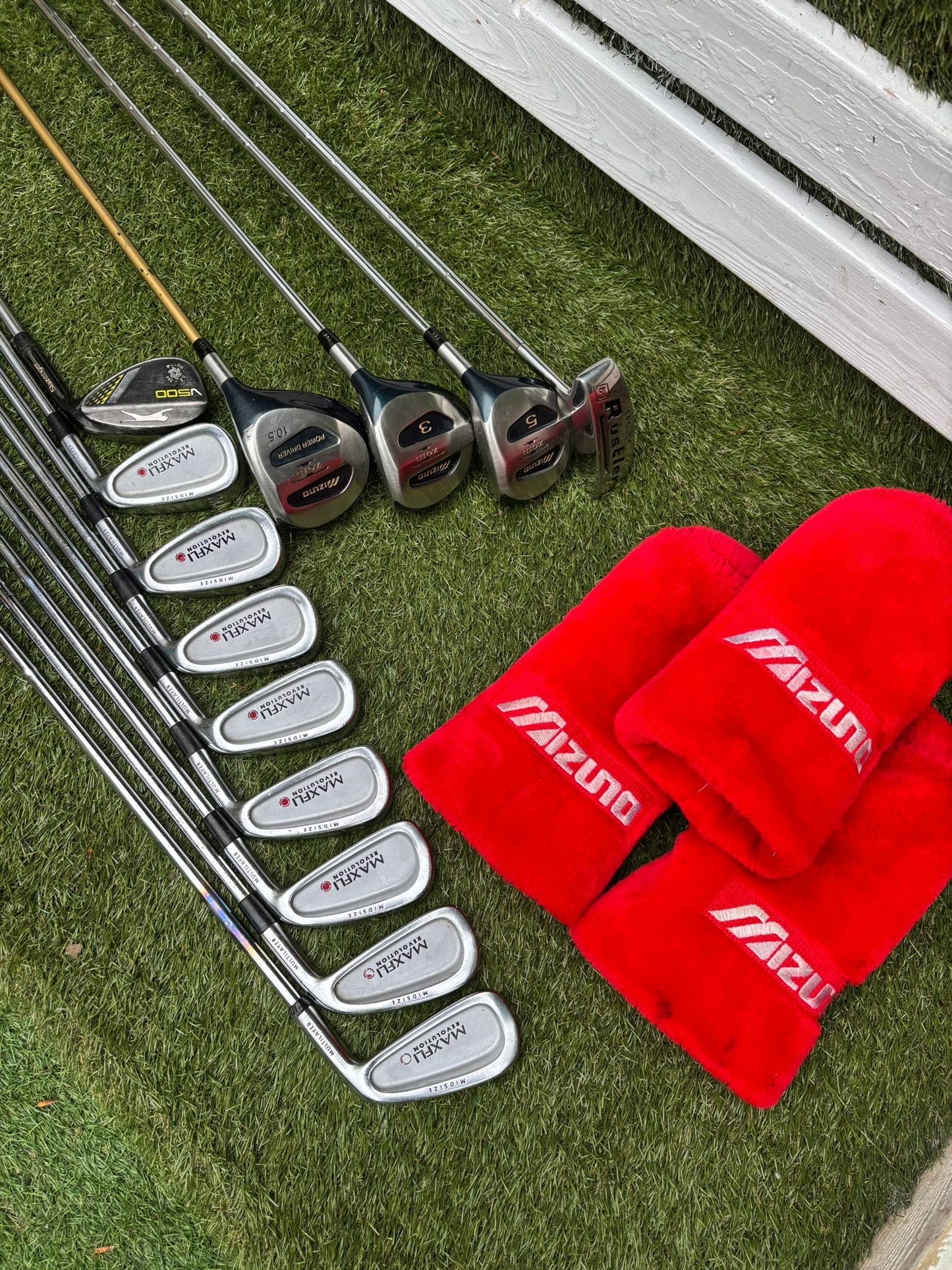 Maxfli Revolution Irons 3-PW + Mizuno Zoid Woods + Sun Mountain Cart Bag