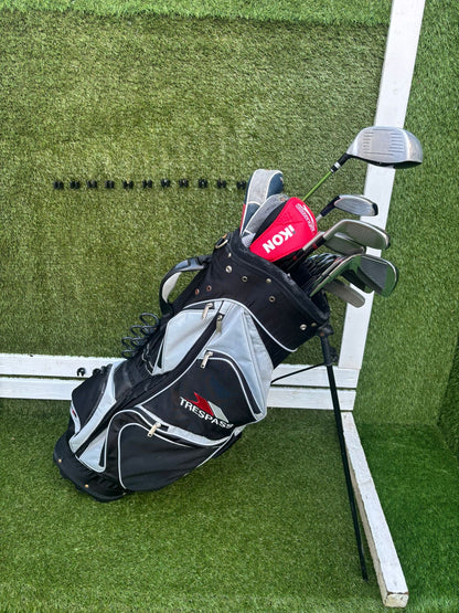 Slazenger Offset Driver + Ben Hogan Hybrids + Micuno Irons + Dunlop Putter + Trespass Bag (14 Clubs)
