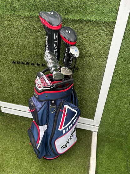 TaylorMade Tour Preferred MC Irons (4–PW) + Burner Driver, R9 Fairway, Callaway Hybrid, Ping Cadence Putter & TaylorMade Bag