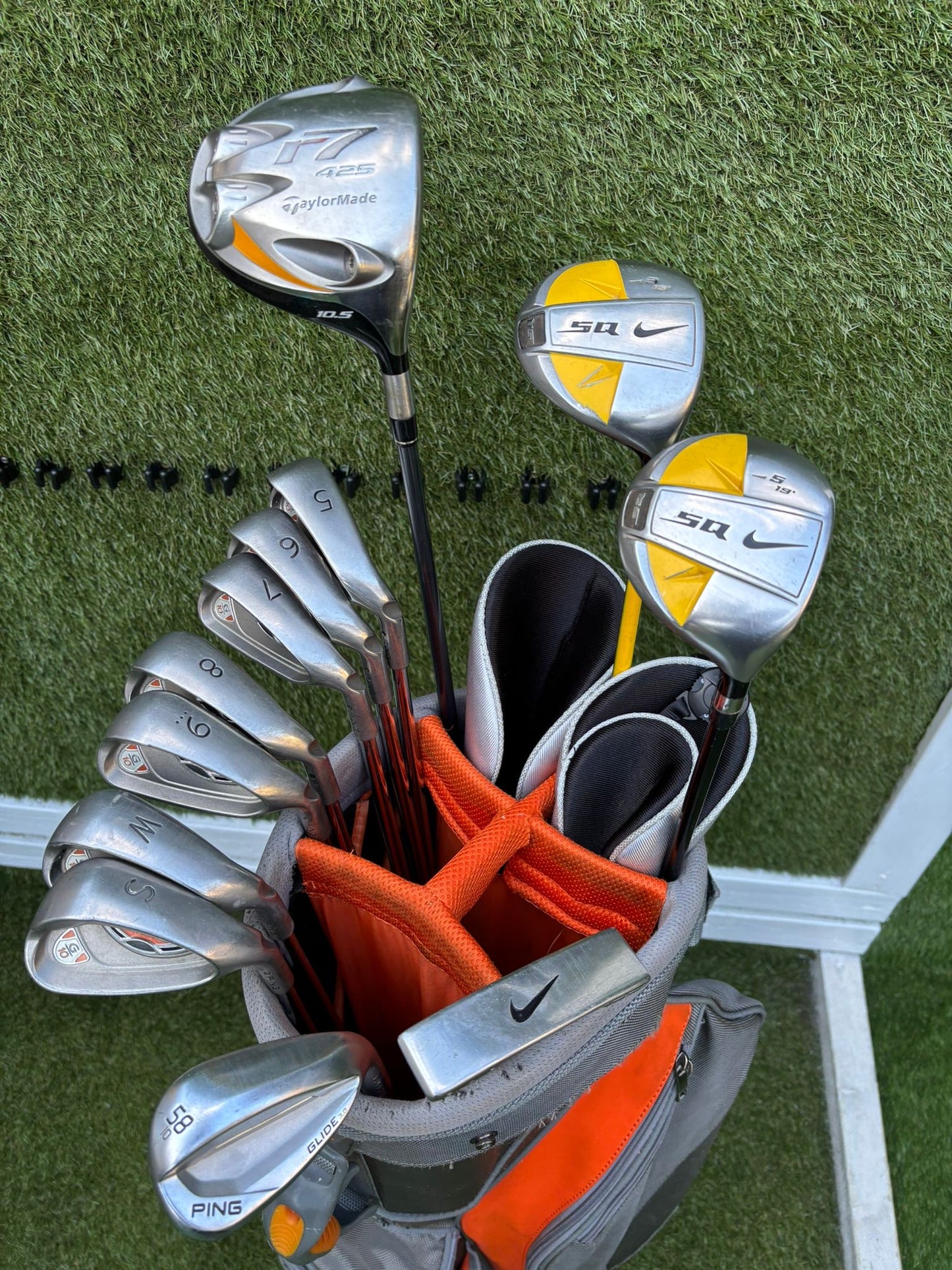 Ping G10 Irons Set + TaylorMade r7 Driver + Nike SQ Woods + Ping Glide Wedge + Cobra Stand Bag
