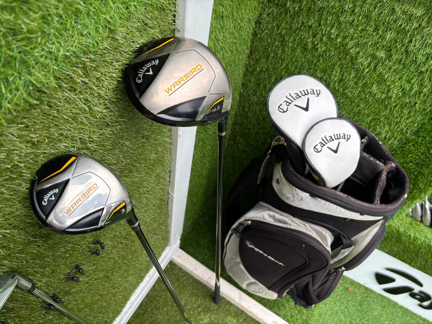 Callaway X Forged Irons, Callaway Warbird Woods, Cleveland CG16 Wedge & TaylorMade Cart Bag
