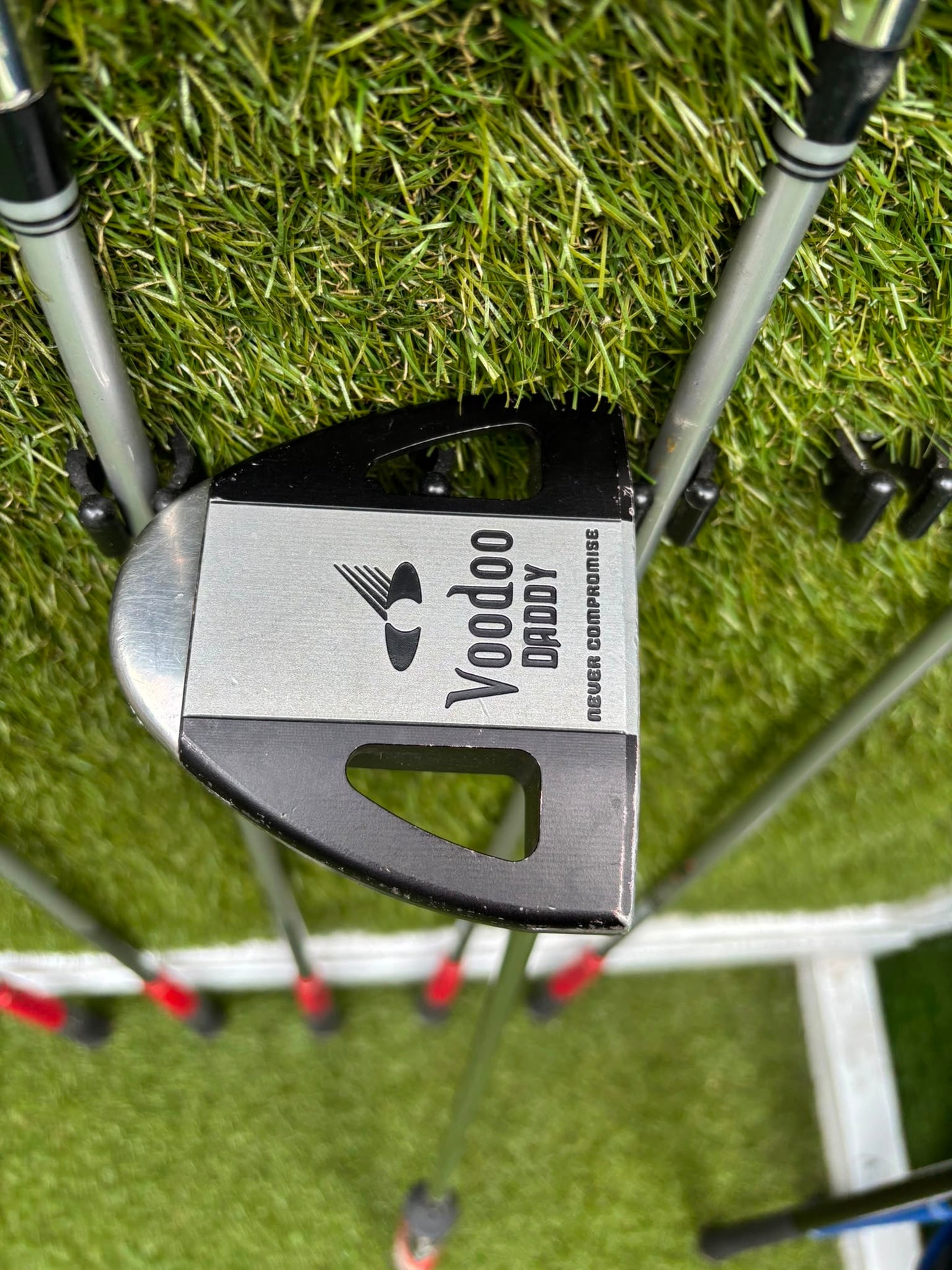 Slazenger Iron-Woods, Nike Driver, Wilson Fairway Wood, Voodoo Daddy Putter & Stand Bag