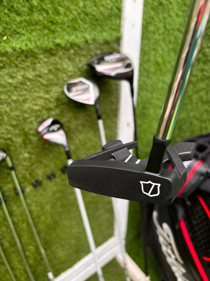 New Wilson Staff D7 Irons, Titleist Driver, Callaway Wood & Hybrid, New Wilson Infinite Putter Titleist Waterproof Cart Bag